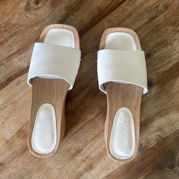 White splendid leather mules size 7M - Picture 5 of 6